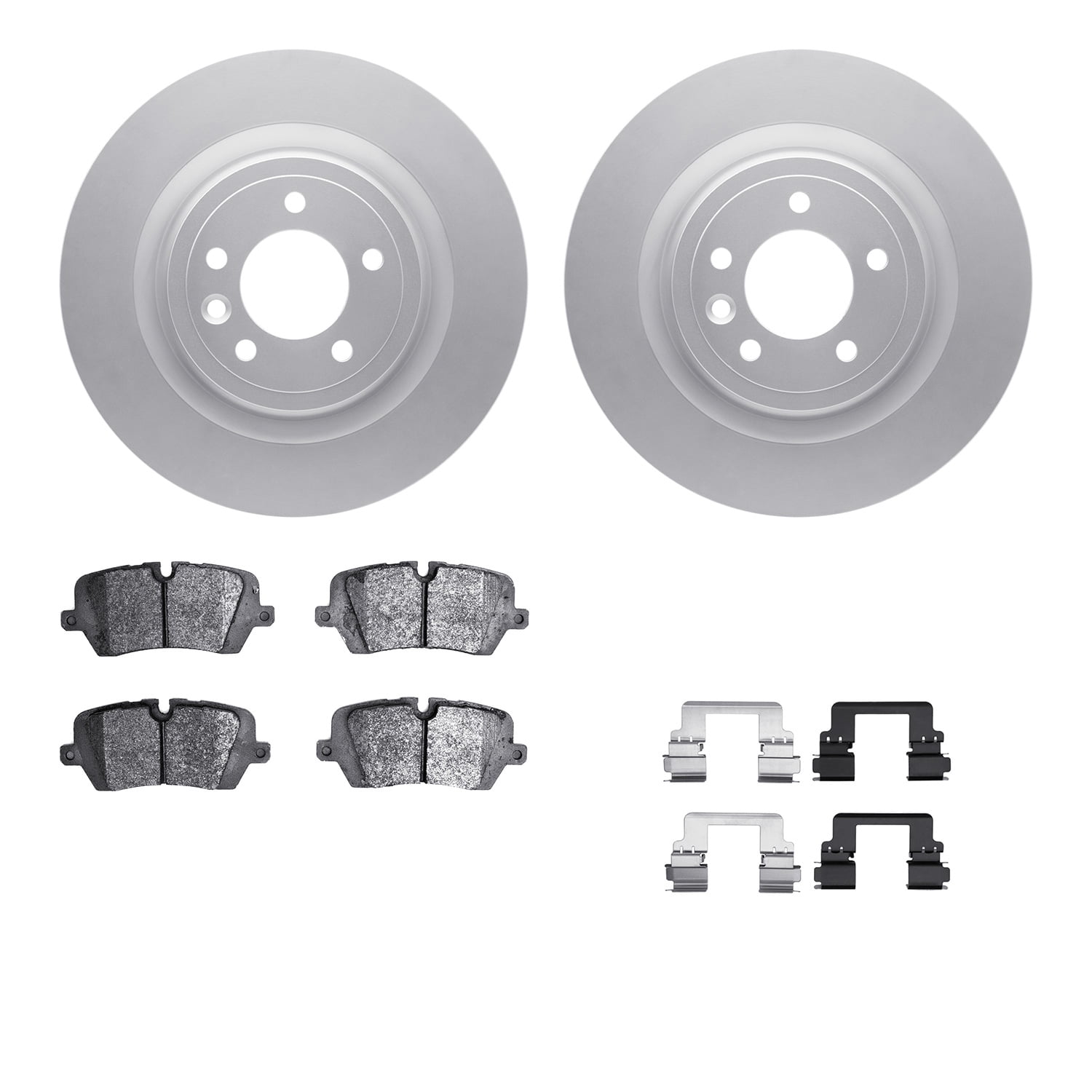 Dynamic Friction Company Rear Geospec Brake Rotors with 5000 Advanced Brake Pads includes Hardware 4512-11067