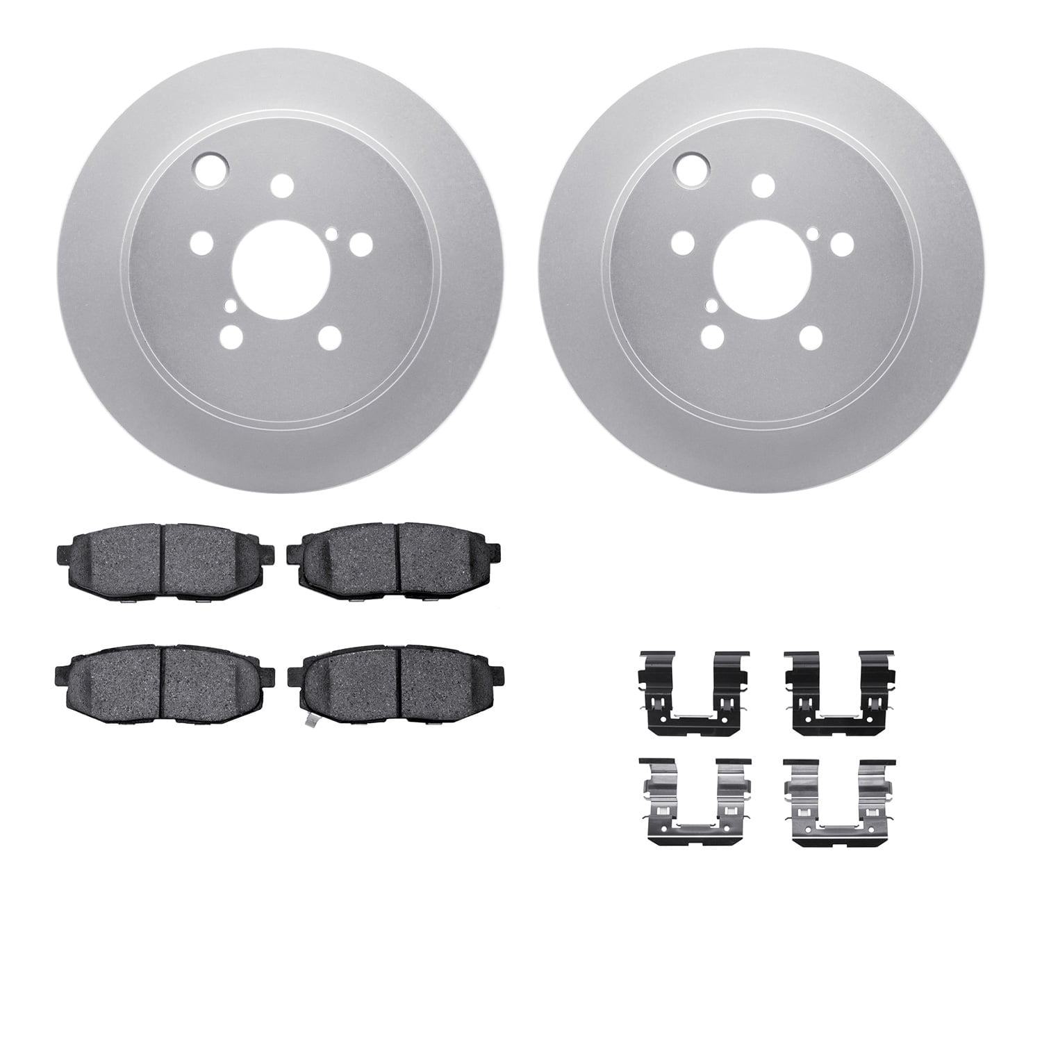Dynamic Friction Company Rear Geospec Brake Rotors with 5000 Advanced Brake Pads includes Hardware 4512-13072