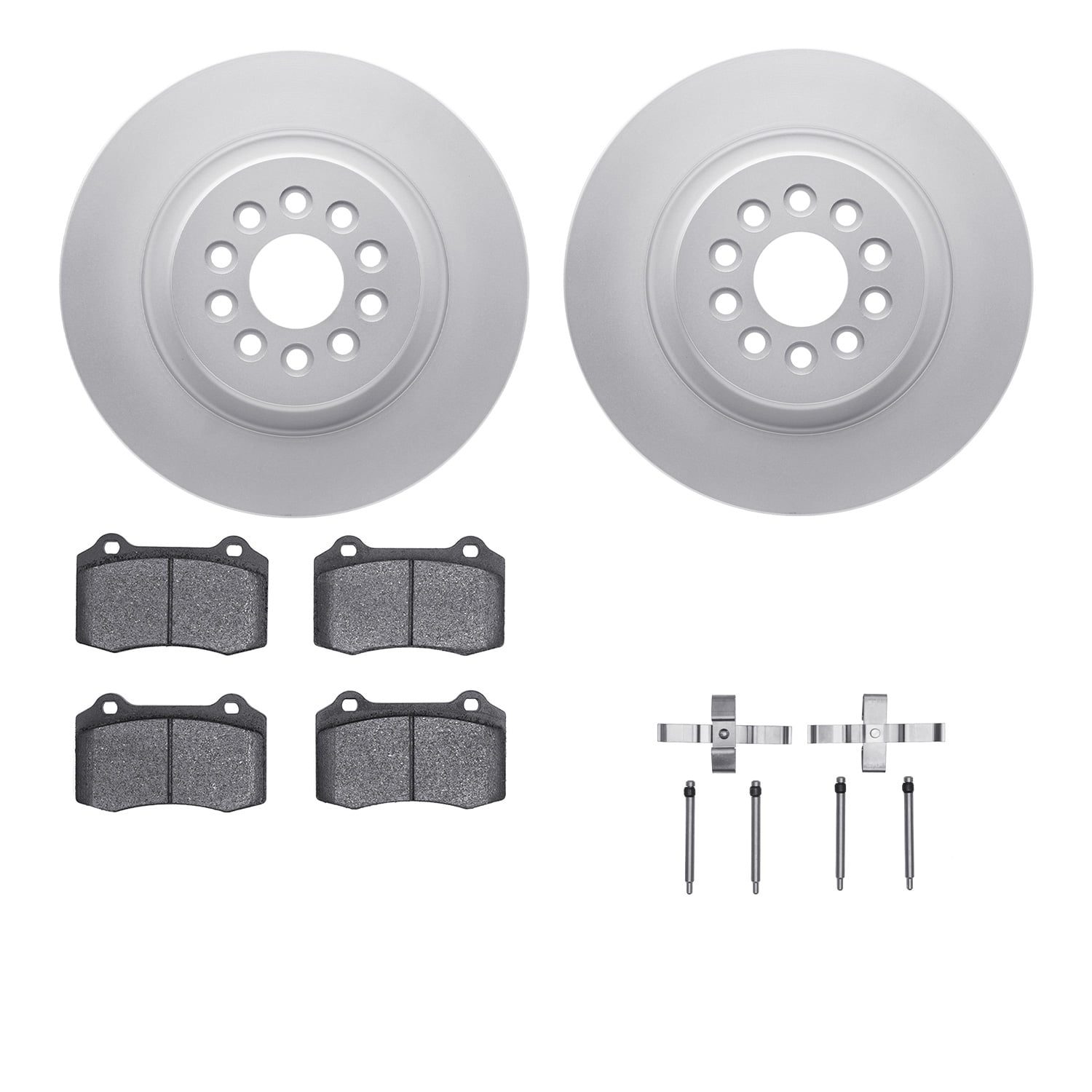 Dynamic Friction Company Rear Geospec Brake Rotors with 5000 Advanced Brake Pads includes Hardware 4512-20039