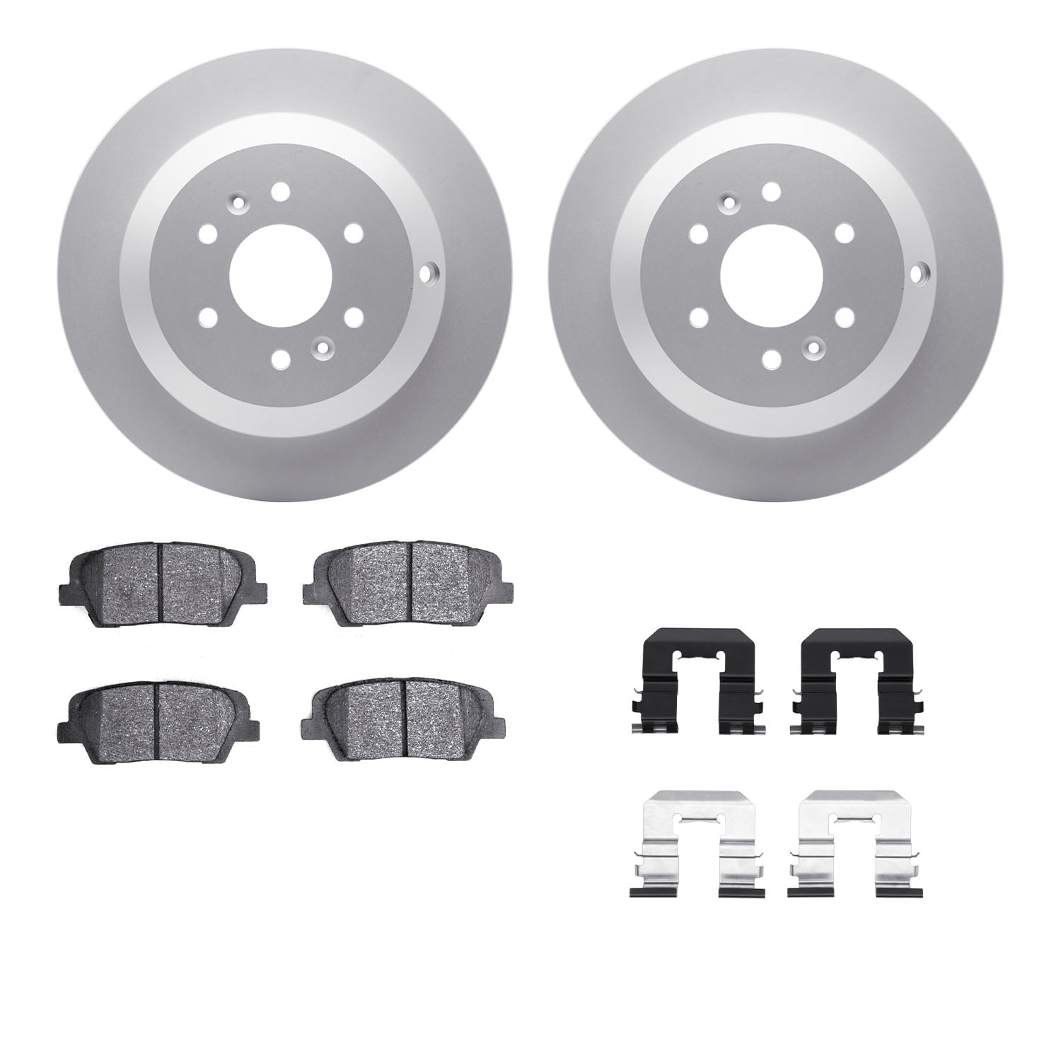 Dynamic Friction Company Rear Geospec Brake Rotors with 5000 Advanced Brake Pads includes Hardware 4512-21068