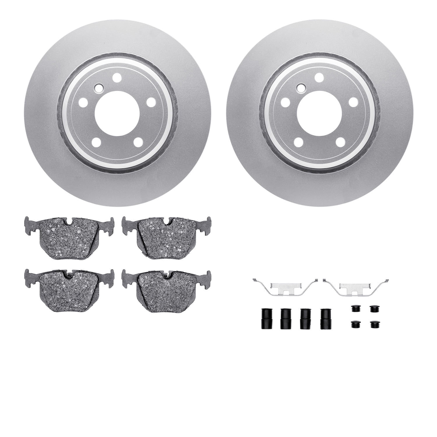 Dynamic Friction Company Rear Geospec Brake Rotors with 5000 Advanced Brake Pads includes Hardware 4512-31161