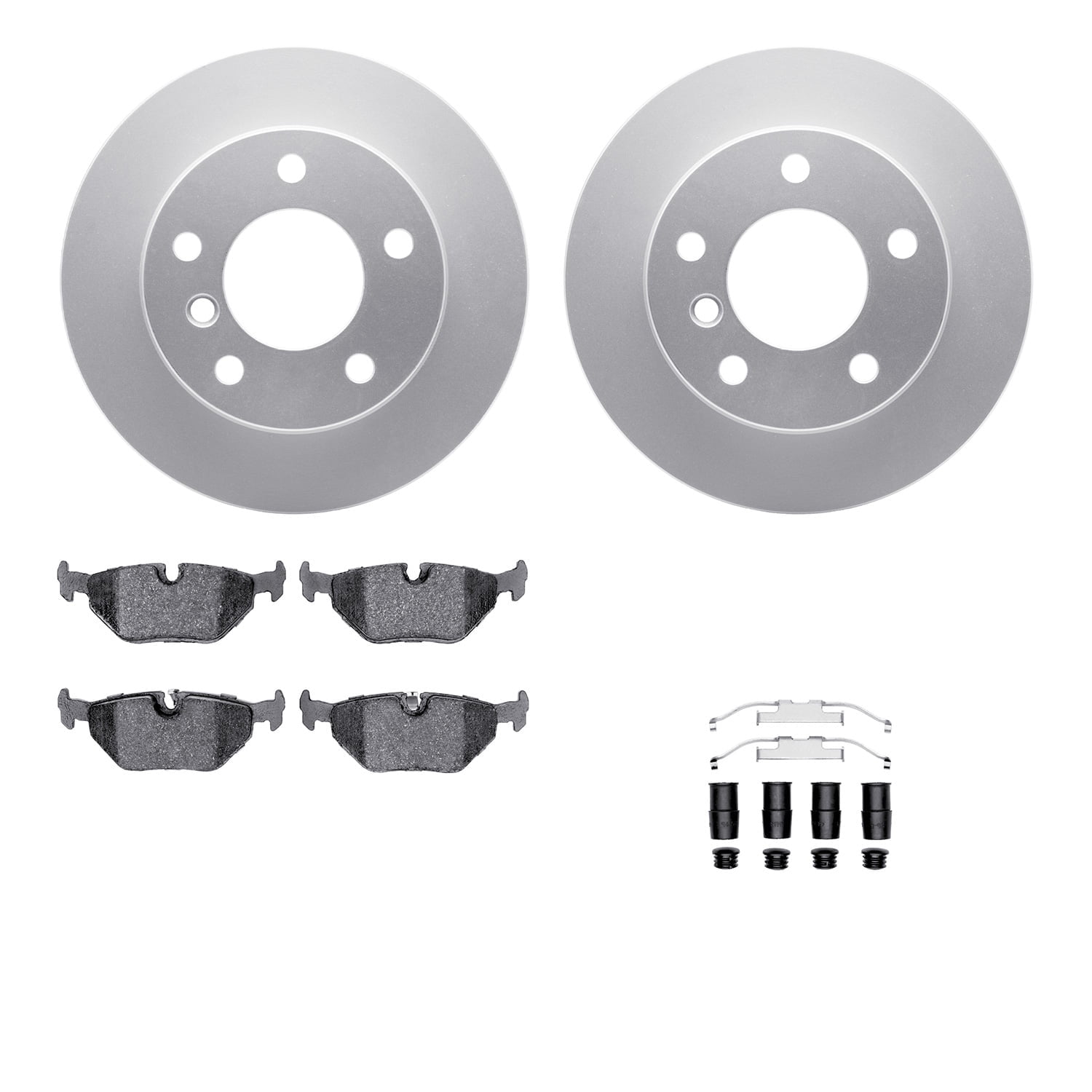 Dynamic Friction Company Rear Geospec Brake Rotors with 5000 Advanced Brake Pads includes Hardware 4512-31167