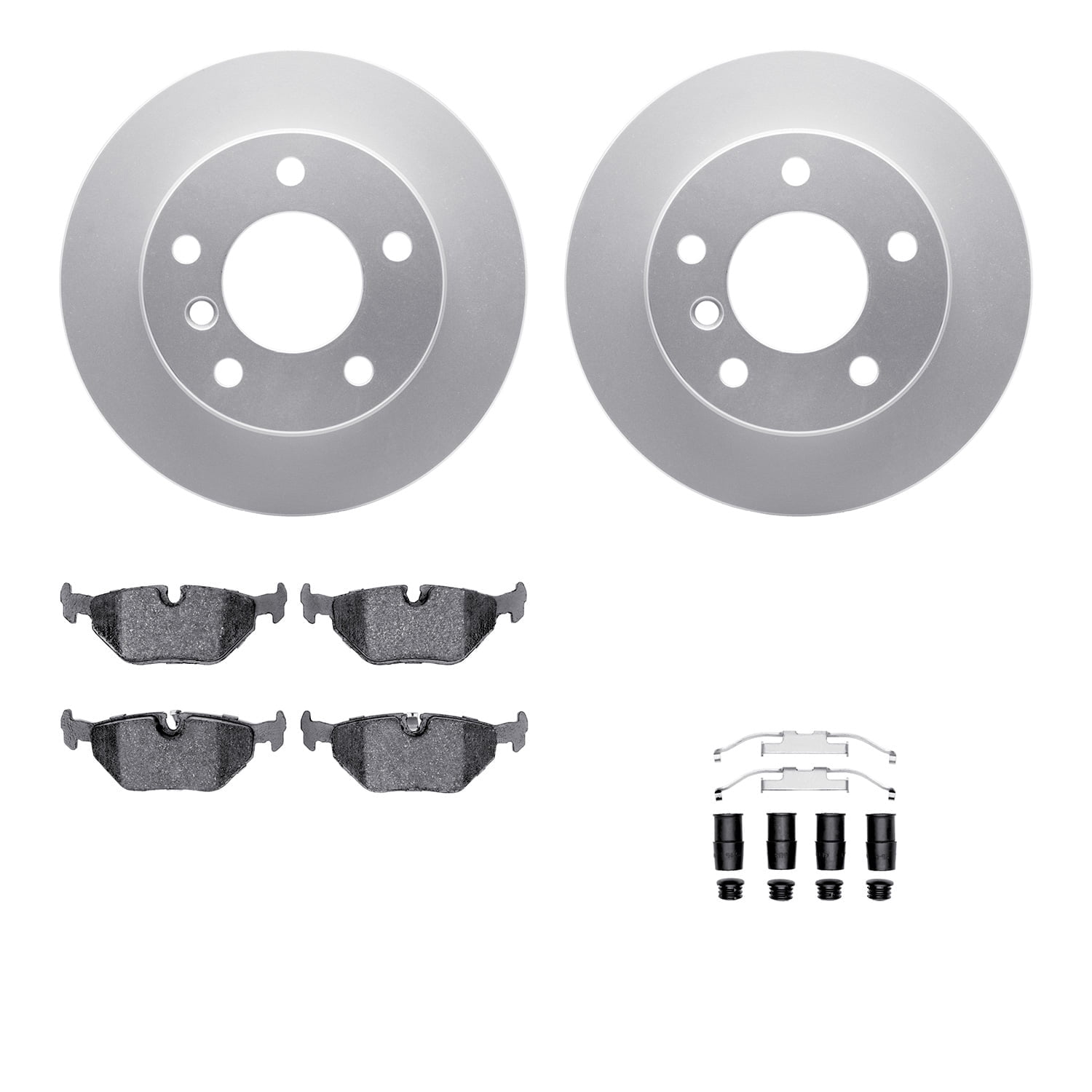 Dynamic Friction Company Rear Geospec Brake Rotors with 5000 Advanced Brake Pads includes Hardware 4512-31168