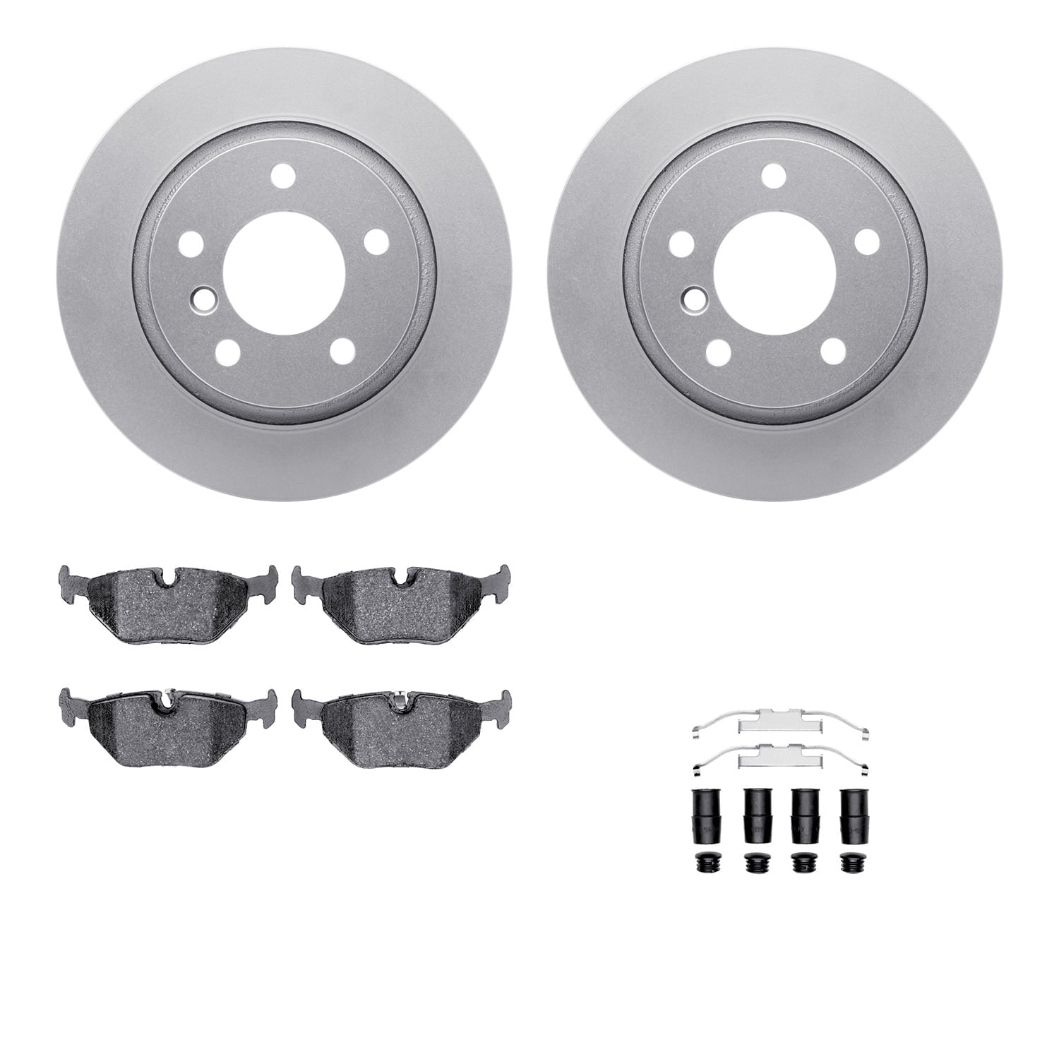 Dynamic Friction Company Rear Geospec Brake Rotors with 5000 Advanced Brake Pads includes Hardware 4512-31189
