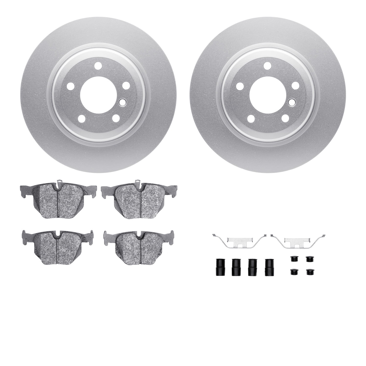 Dynamic Friction Company Rear Geospec Brake Rotors with 5000 Advanced Brake Pads includes Hardware 4512-31205