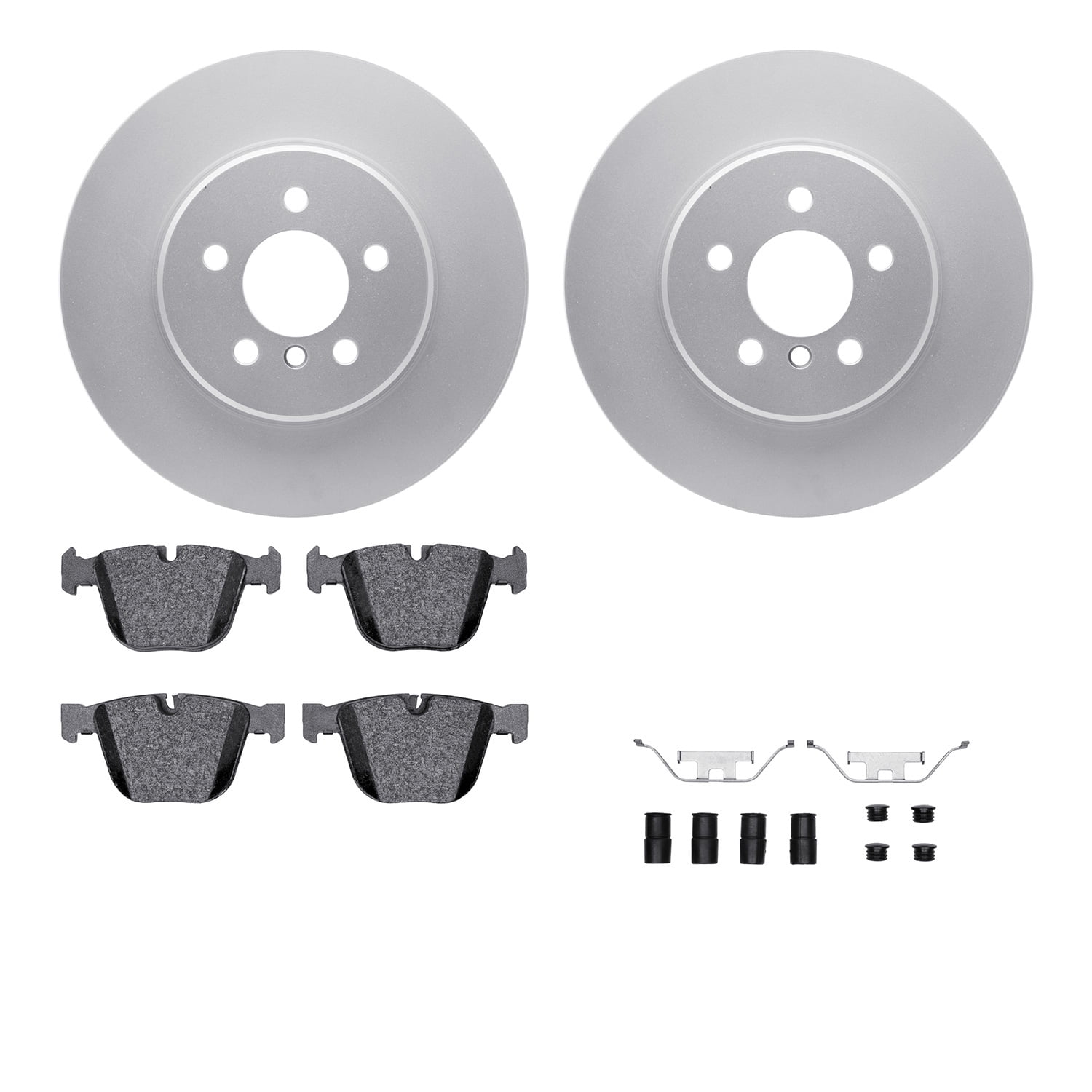 Dynamic Friction Company Rear Geospec Brake Rotors with 5000 Advanced Brake Pads includes Hardware 4512-31238