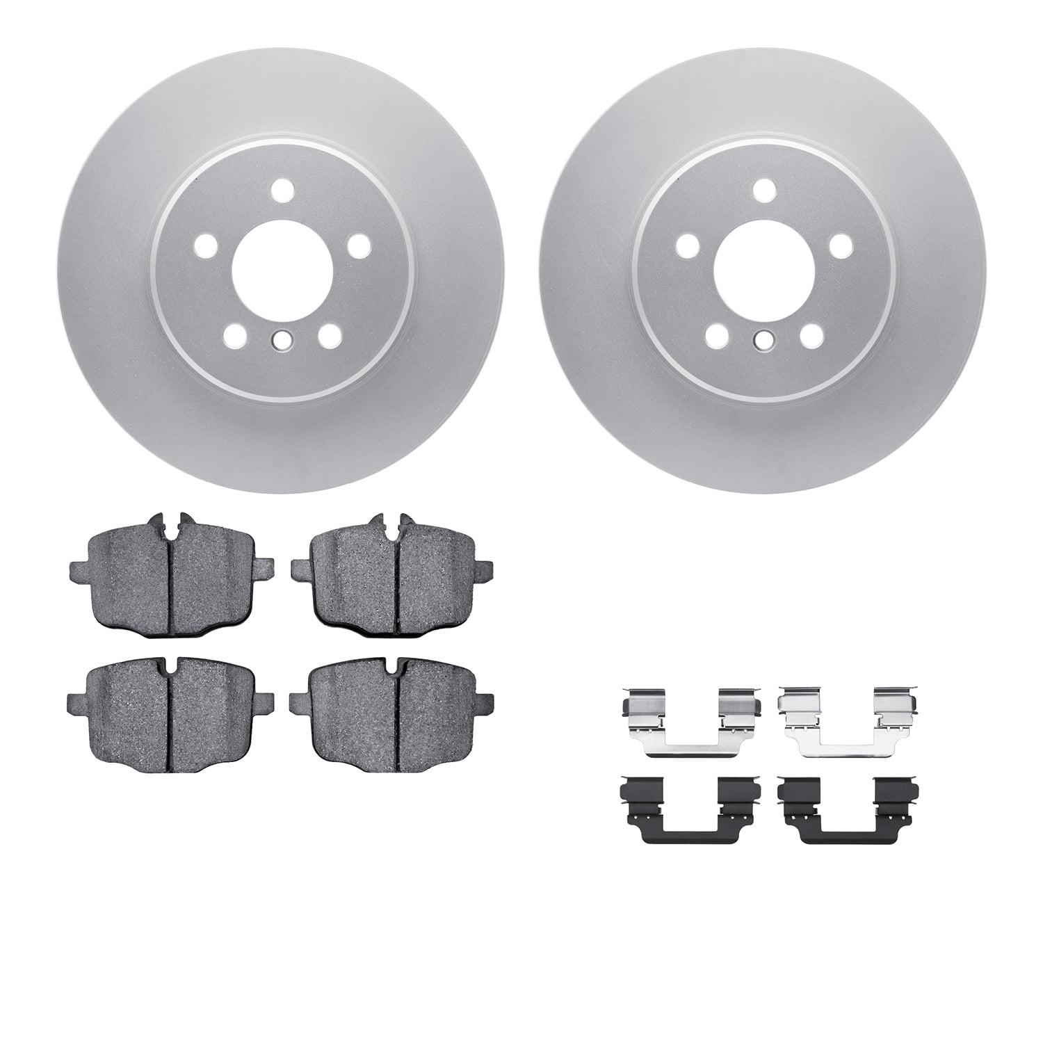 Dynamic Friction Company Rear Geospec Brake Rotors with 5000 Advanced Brake Pads includes Hardware 4512-31240