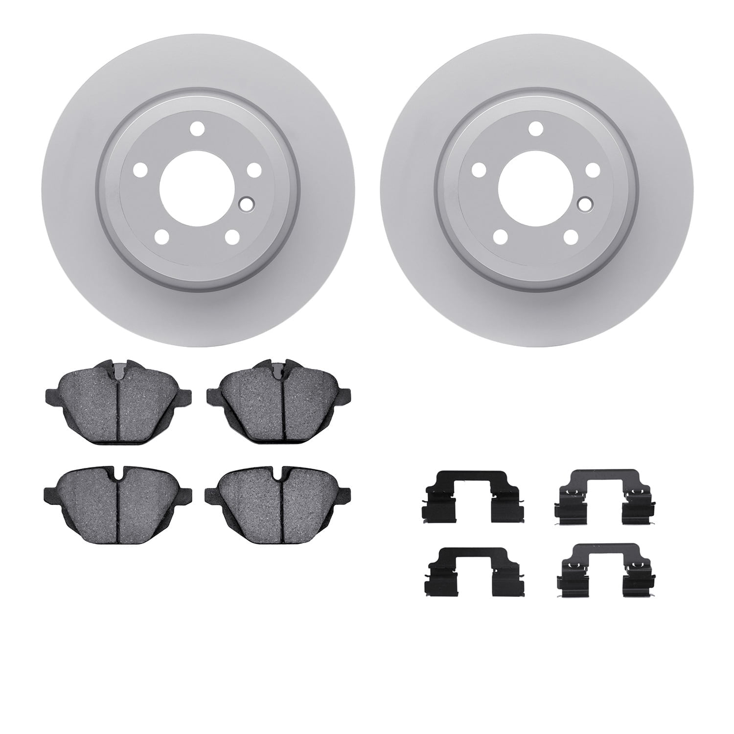 Dynamic Friction Company Rear Geospec Brake Rotors with 5000 Advanced Brake Pads includes Hardware 4512-31242