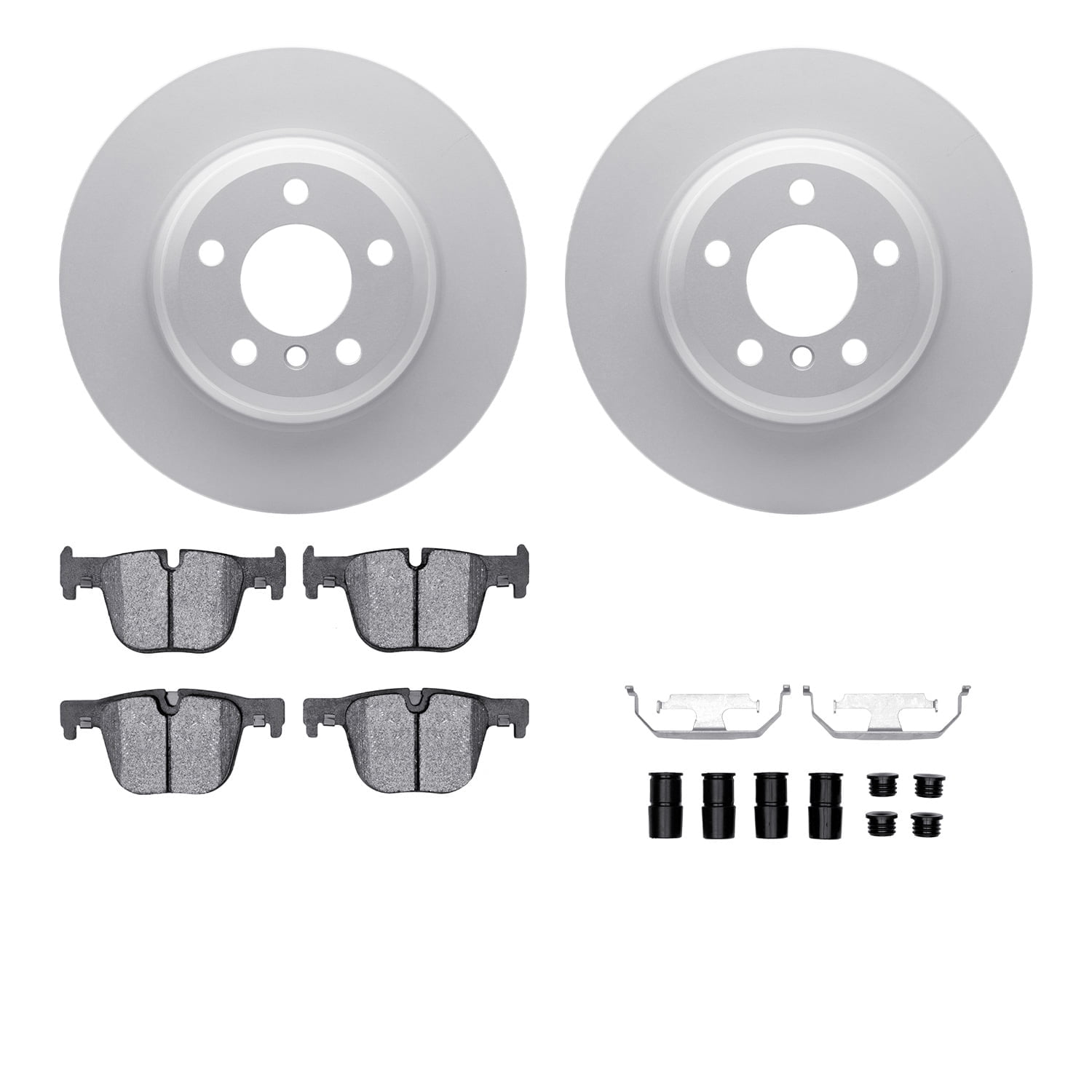 Dynamic Friction Company Rear Geospec Brake Rotors with 5000 Advanced Brake Pads includes Hardware 4512-31248