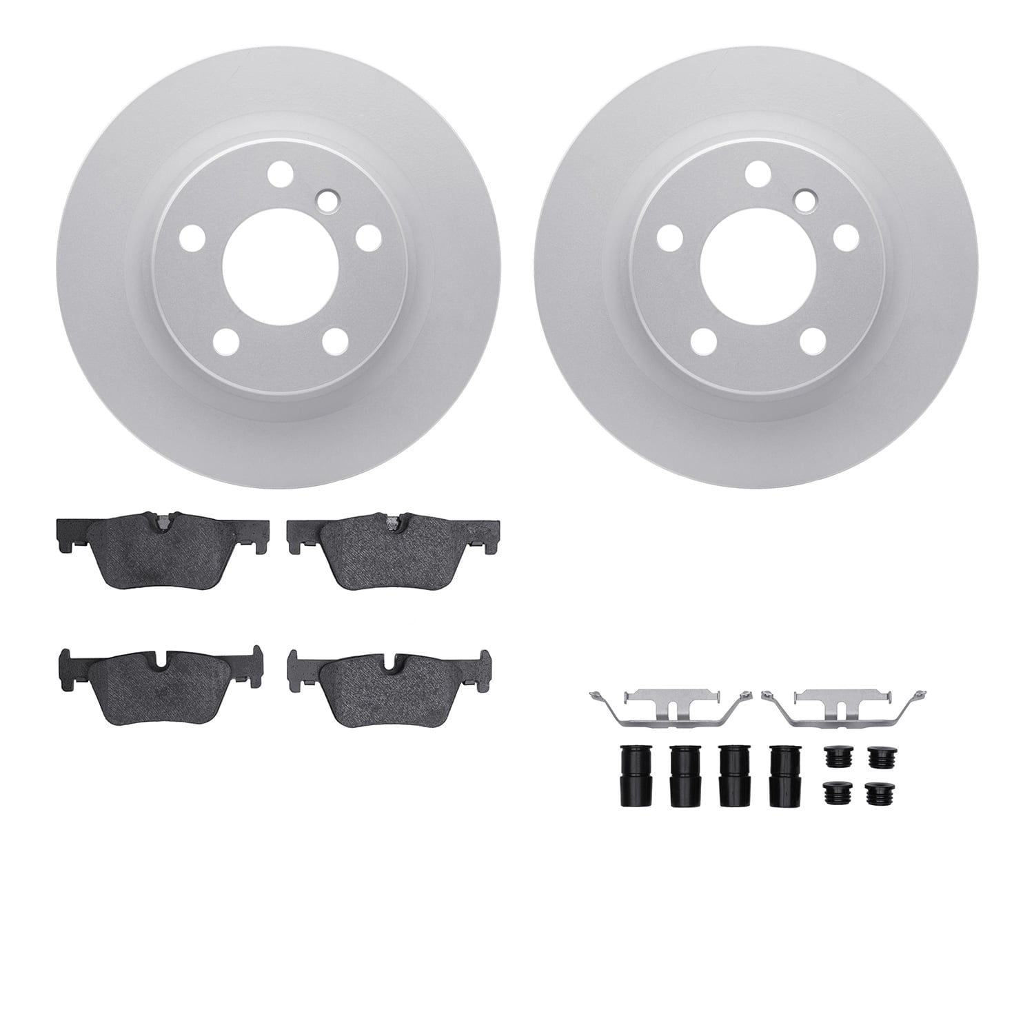 Dynamic Friction Company Rear Geospec Brake Rotors with 5000 Advanced Brake Pads includes Hardware 4512-31251