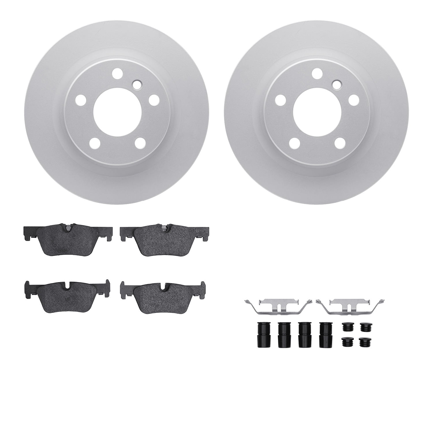 Dynamic Friction Company Rear Geospec Brake Rotors with 5000 Advanced Brake Pads includes Hardware 4512-31252
