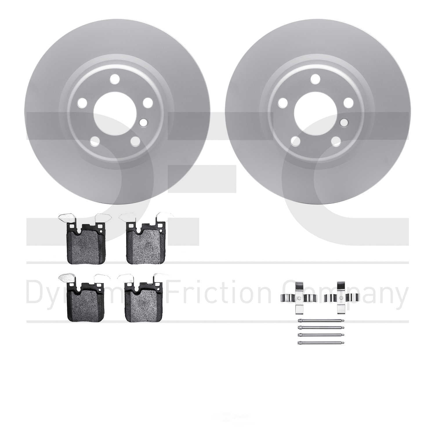 Dynamic Friction Company 4512-31256 DFC GEOSPEC Coated Rotors with 5000 Brake Pads - Ceramic and