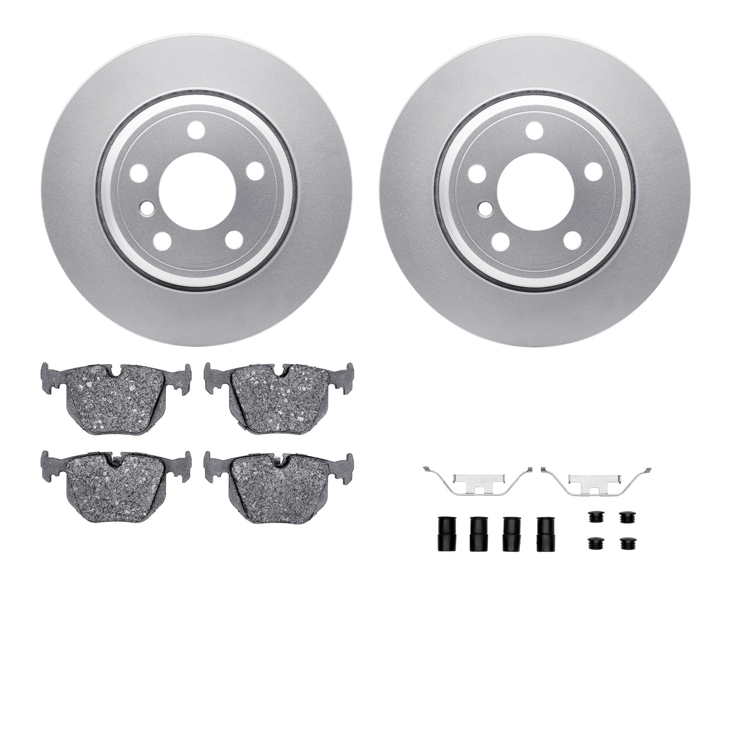 Dynamic Friction Company Rear Geospec Brake Rotors with 5000 Advanced Brake Pads includes Hardware 4512-31270