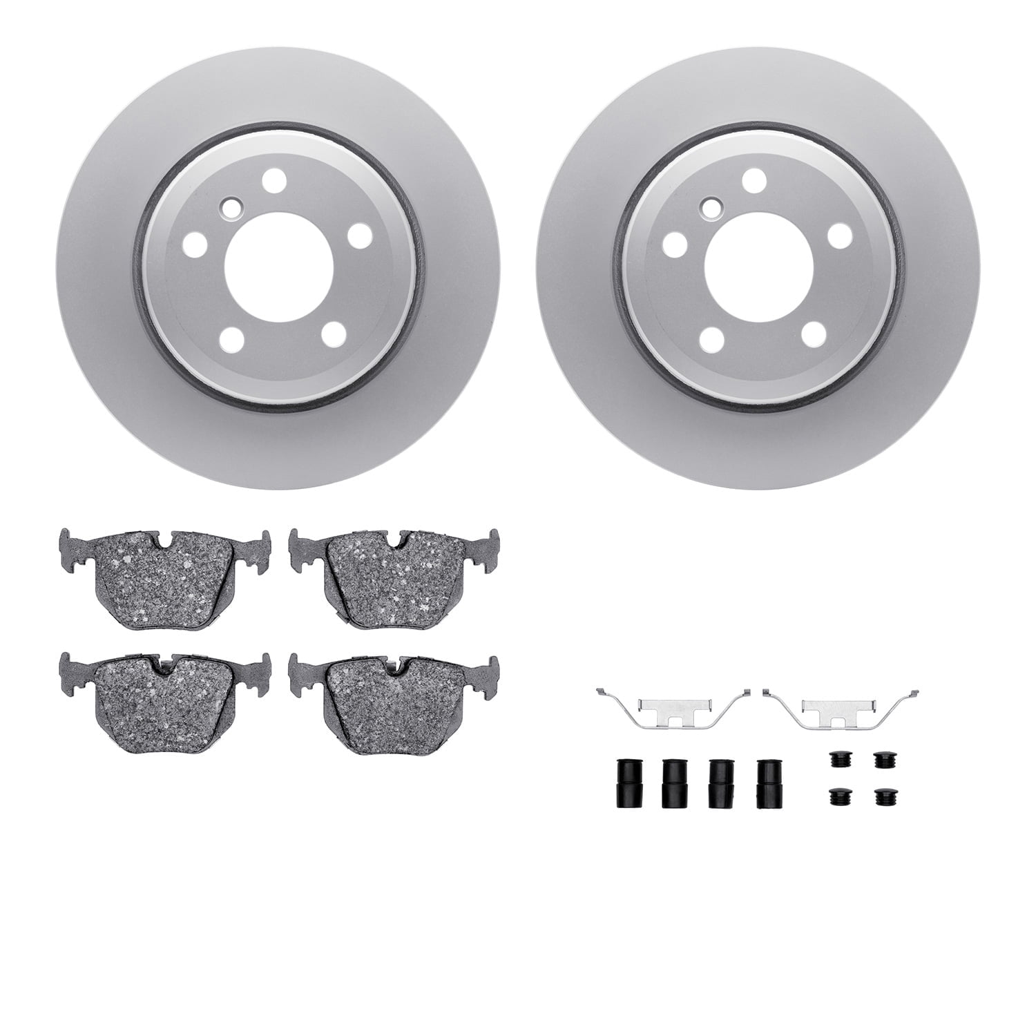 Dynamic Friction Company Rear Geospec Brake Rotors with 5000 Advanced Brake Pads includes Hardware 4512-31275