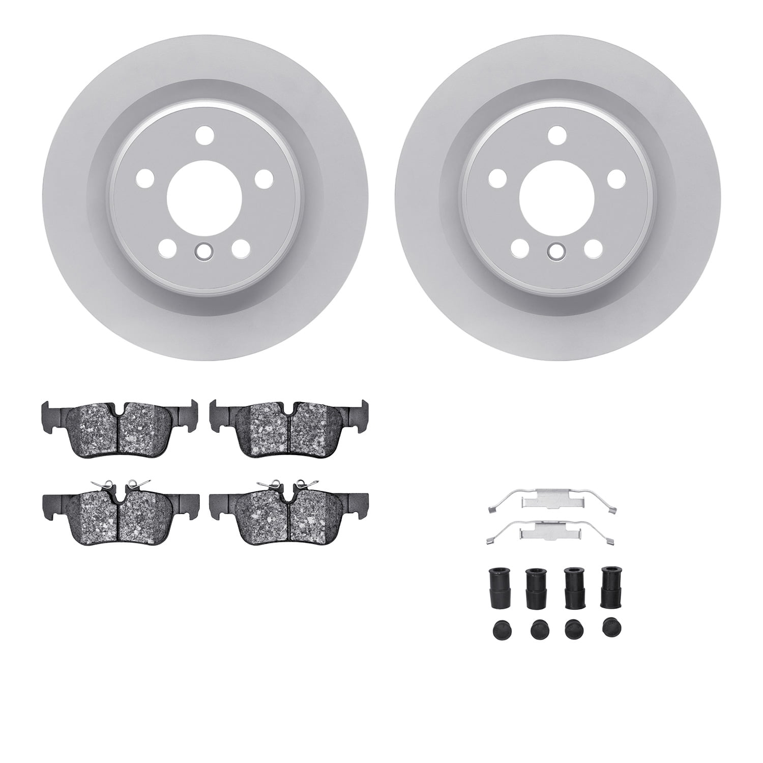 Dynamic Friction Company Rear Geospec Brake Rotors with 5000 Advanced Brake Pads includes Hardware 4512-31291