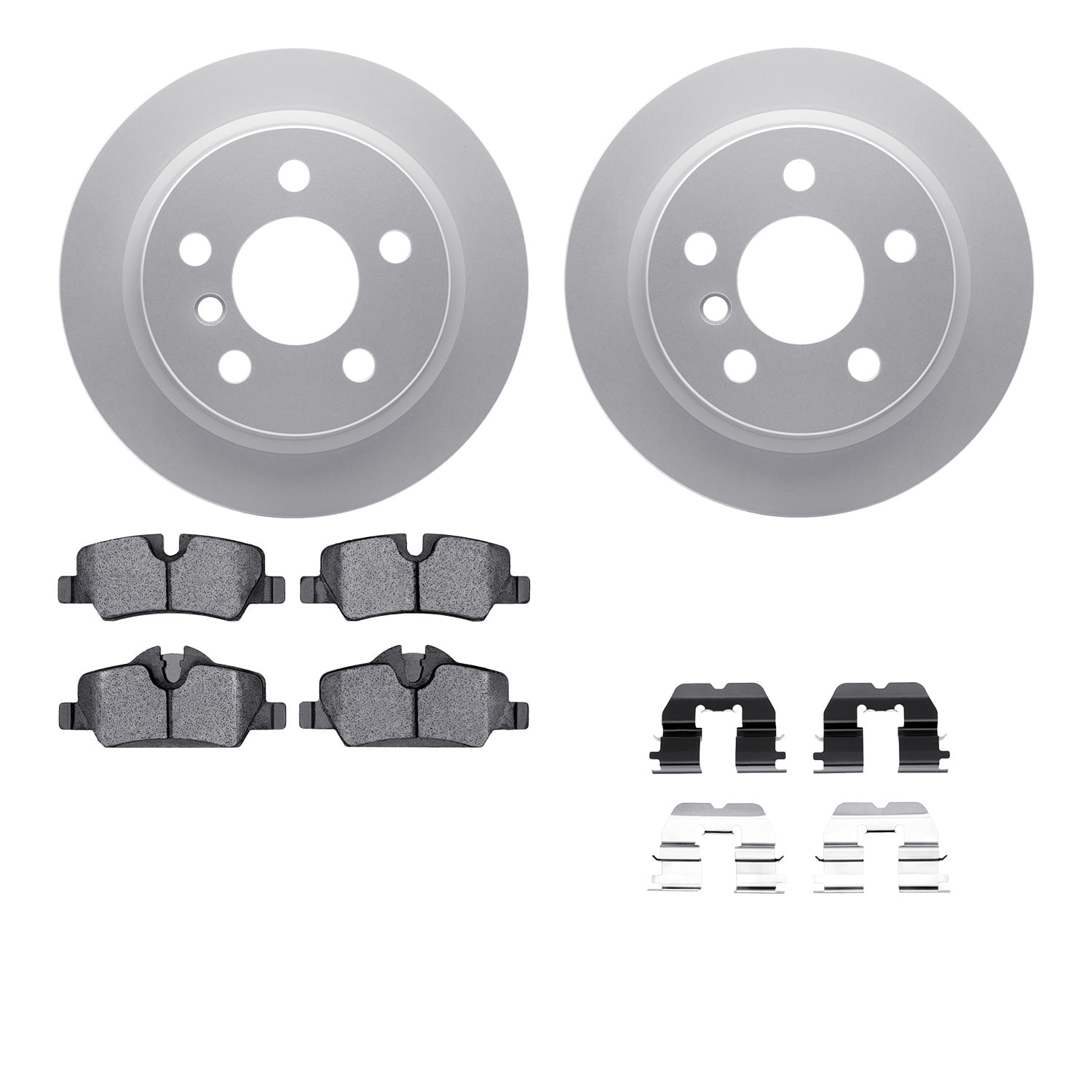 Dynamic Friction Company Rear Geospec Brake Rotors with 5000 Advanced Brake Pads includes Hardware 4512-32044