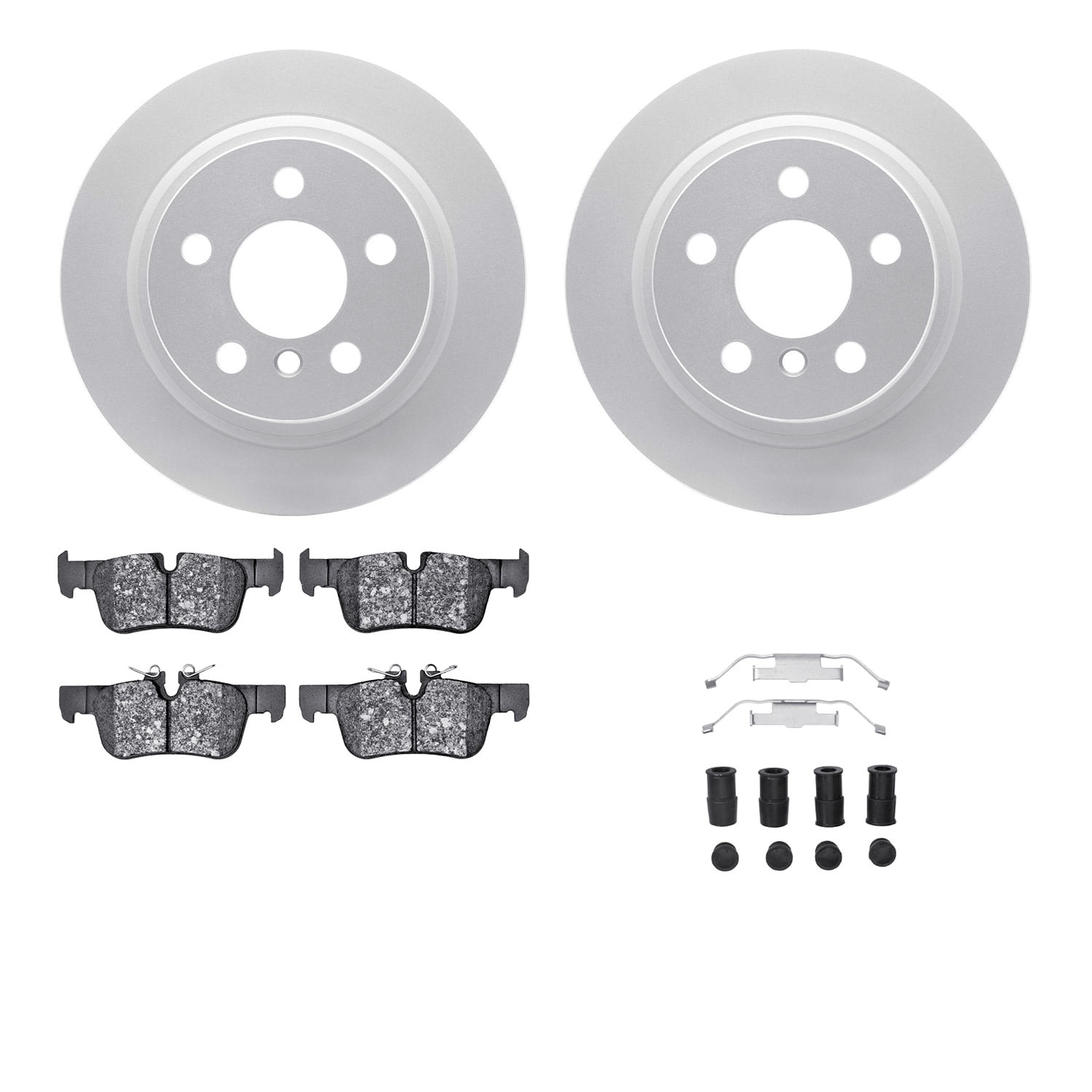 Dynamic Friction Company Rear Geospec Brake Rotors with 5000 Advanced Brake Pads includes Hardware 4512-32048