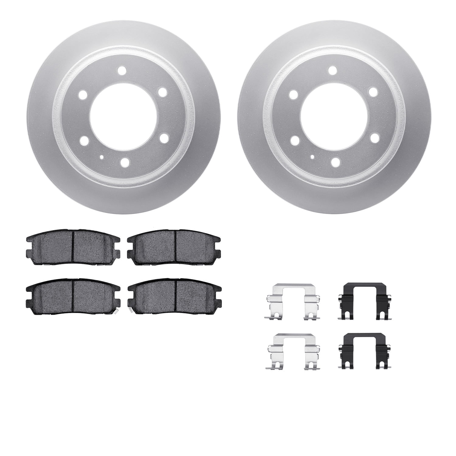 Dynamic Friction Company Rear Geospec Brake Rotors with 5000 Advanced Brake Pads includes Hardware 4512-37008