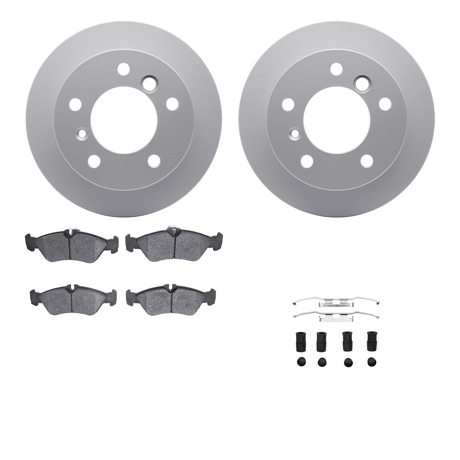 Dynamic Friction Company Rear Geospec Brake Rotors with 5000 Advanced Brake Pads includes Hardware 4512-40093