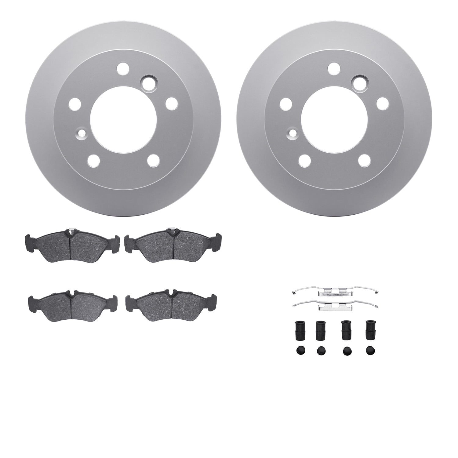 Dynamic Friction Company Rear Geospec Brake Rotors with 5000 Advanced Brake Pads includes Hardware 4512-40094