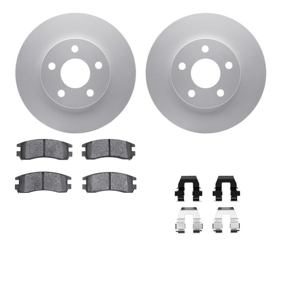 Dynamic Friction Company Rear Geospec Brake Rotors with 5000 Advanced Brake Pads includes Hardware 4512-45042