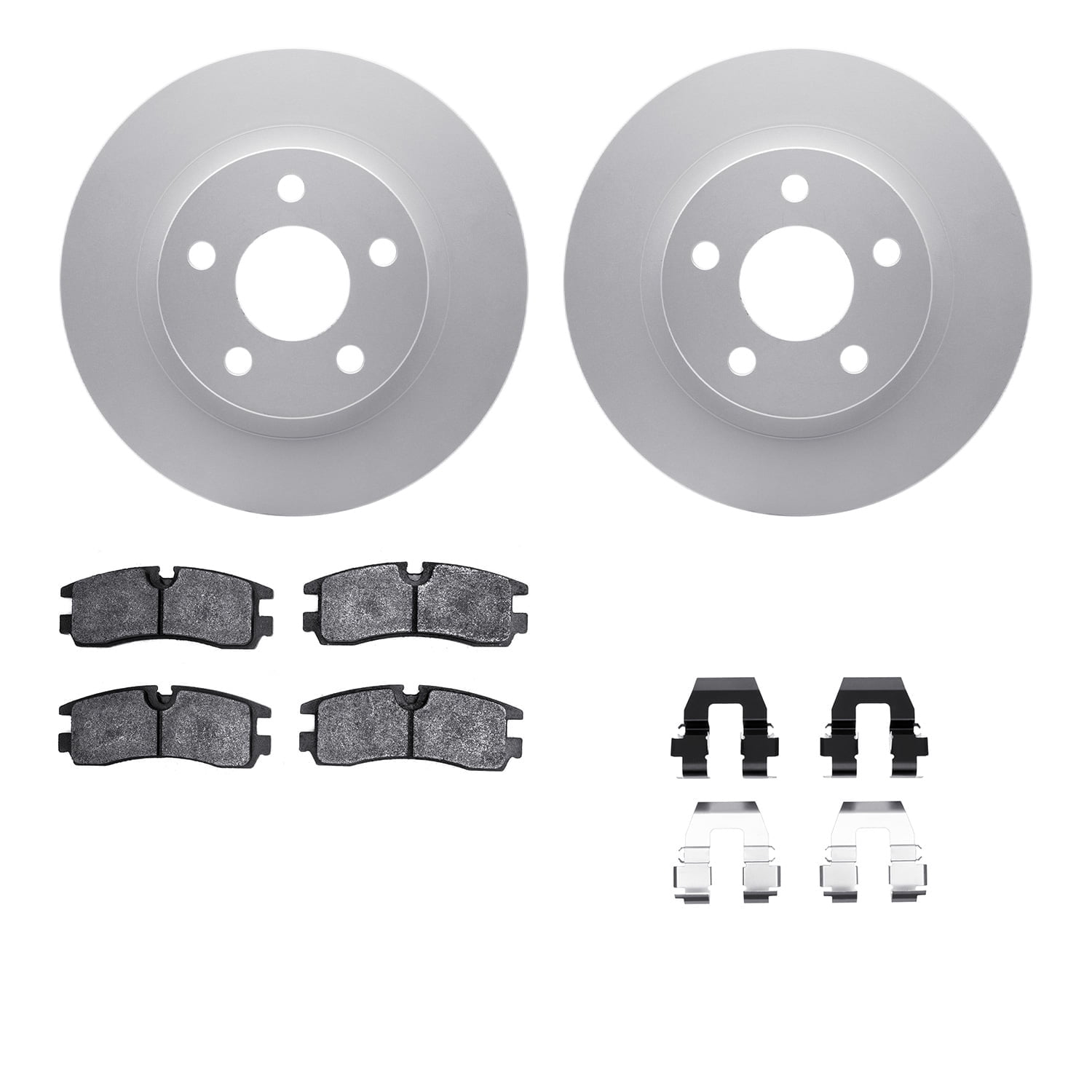 Dynamic Friction Company Rear Geospec Brake Rotors with 5000 Advanced Brake Pads includes Hardware 4512-45043