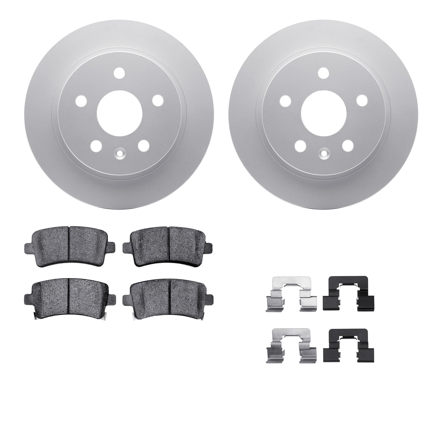 Dynamic Friction Company Rear Geospec Brake Rotors with 5000 Advanced Brake Pads includes Hardware 4512-45050