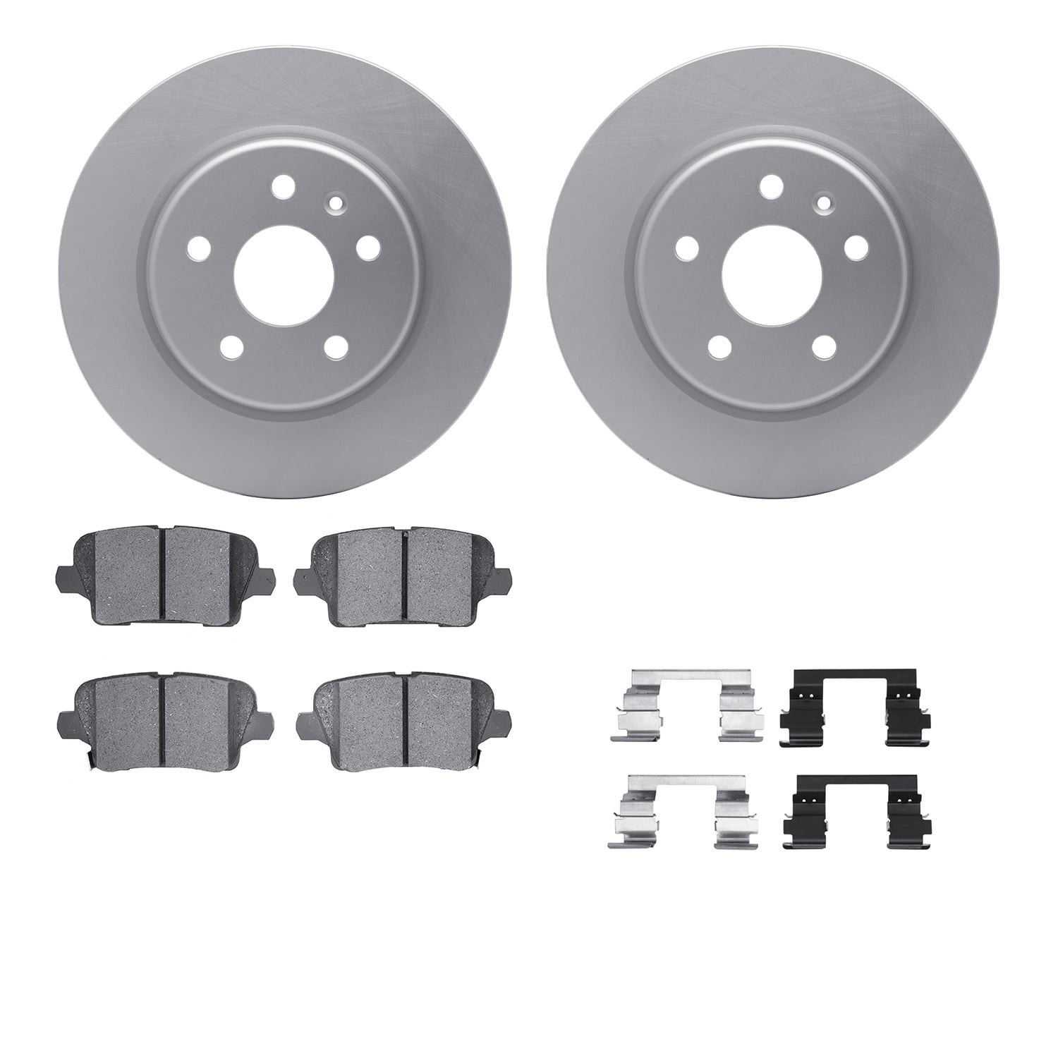 Dynamic Friction Company Rear Geospec Brake Rotors with 5000 Advanced Brake Pads includes Hardware 4512-46153