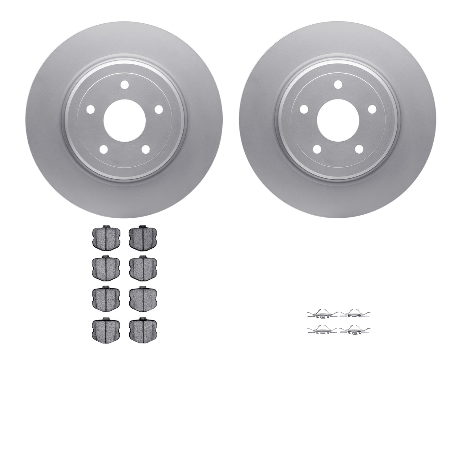 Dynamic Friction Company Rear Geospec Brake Rotors with 5000 Advanced Brake Pads includes Hardware 4512-47079