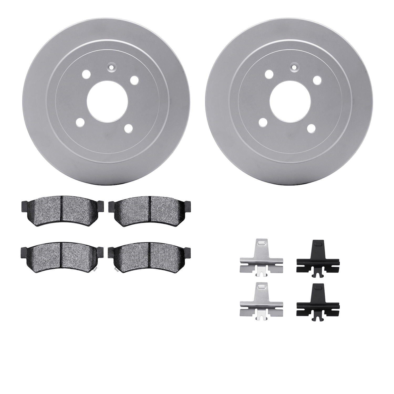 Dynamic Friction Company Rear Geospec Brake Rotors with 5000 Advanced Brake Pads includes Hardware 4512-47094