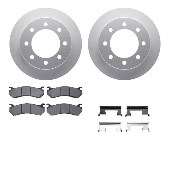 Dynamic Friction Company Rear Geospec Brake Rotors with 5000 Advanced Brake Pads includes Hardware 4512-48114