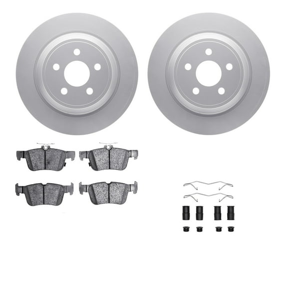 Dynamic Friction Company Rear Geospec Brake Rotors with 5000 Advanced Brake Pads includes Hardware 4512-55011