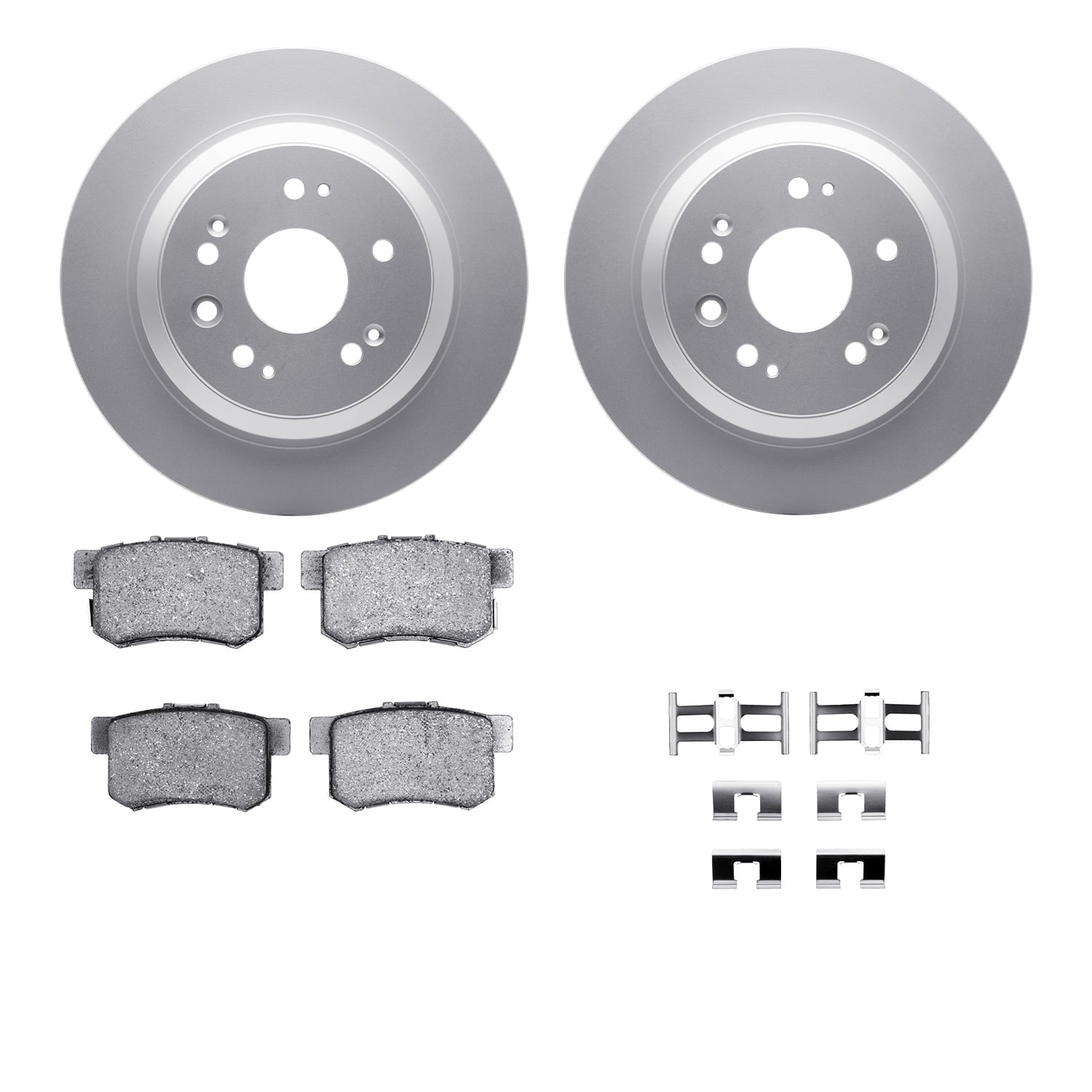 Dynamic Friction Company Rear Geospec Brake Rotors with 5000 Advanced Brake Pads includes Hardware 4512-59132