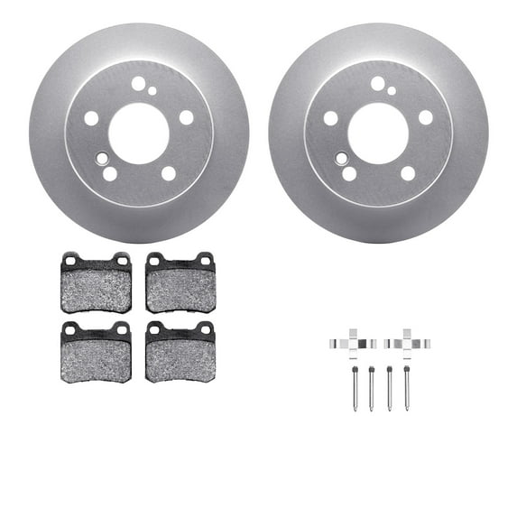 Dynamic Friction Company Rear Geospec Brake Rotors with 5000 Advanced Brake Pads includes Hardware 4512-63126