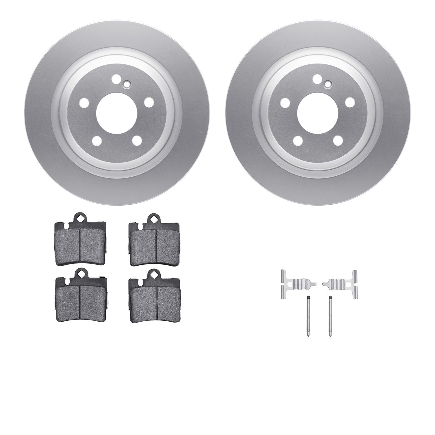 Dynamic Friction Company Rear Geospec Brake Rotors with 5000 Advanced Brake Pads includes Hardware 4512-63142