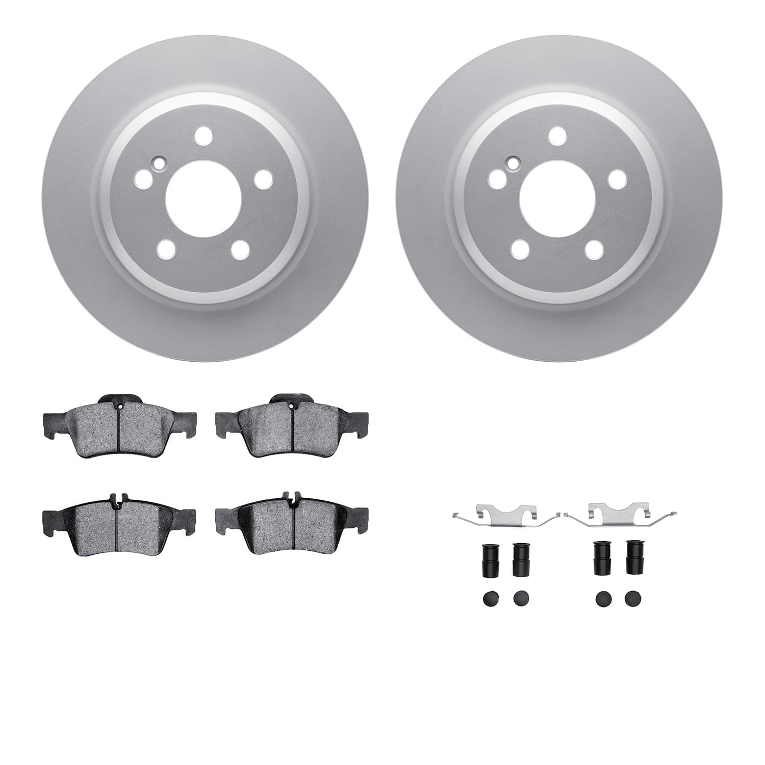 Dynamic Friction Company Rear Geospec Brake Rotors with 5000 Advanced Brake Pads includes Hardware 4512-63170