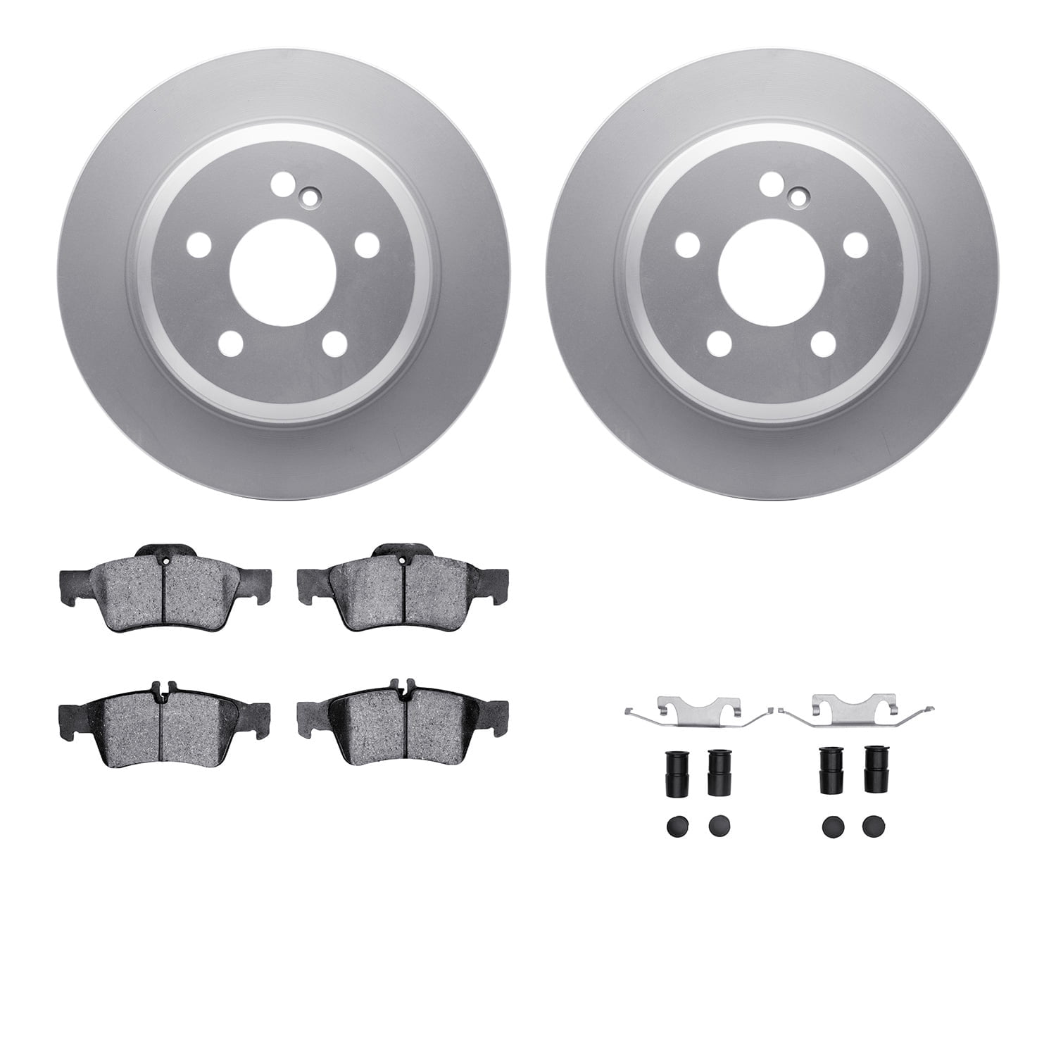 Dynamic Friction Company Rear Geospec Brake Rotors with 5000 Advanced Brake Pads includes Hardware 4512-63174
