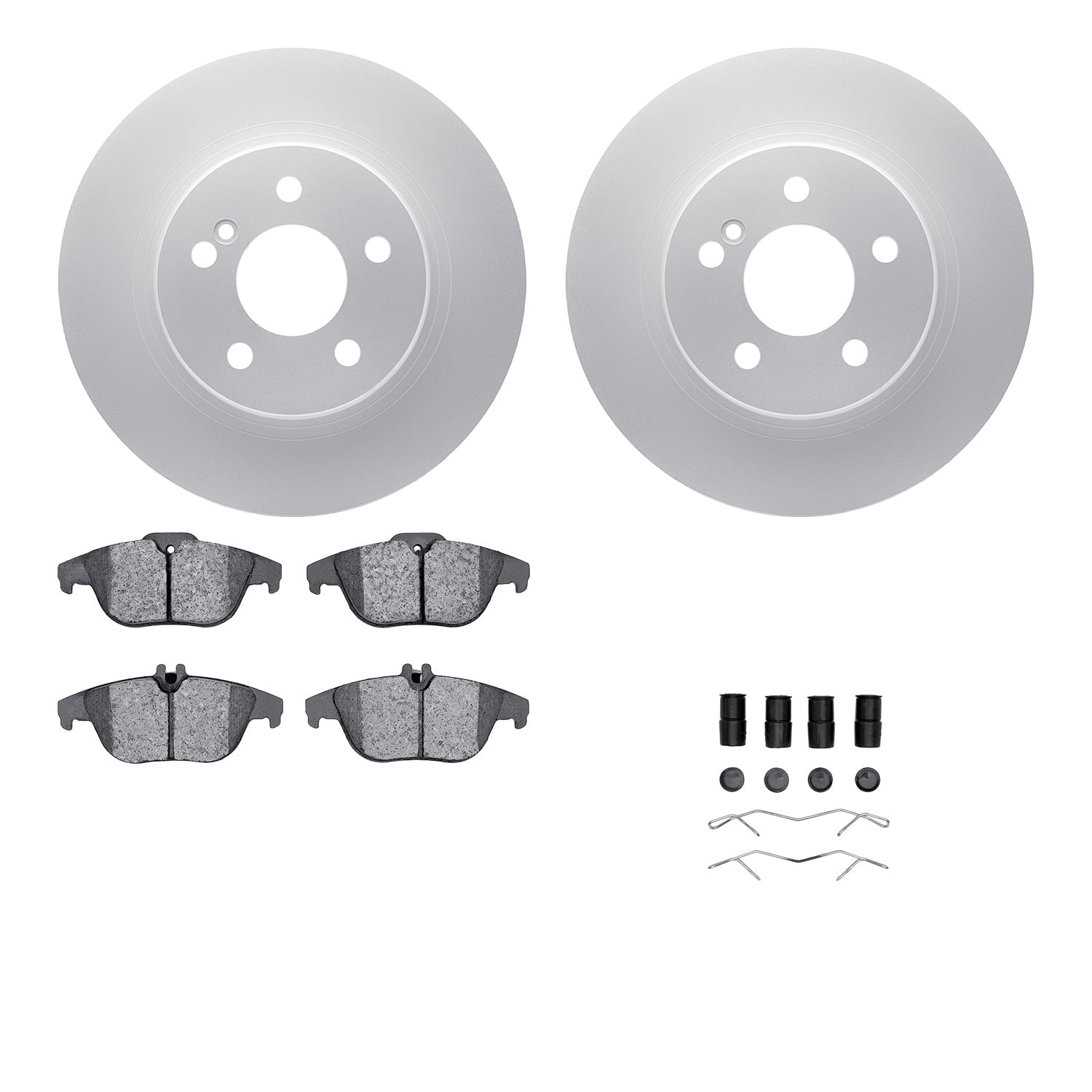Dynamic Friction Company Rear Geospec Brake Rotors with 5000 Advanced Brake Pads includes Hardware 4512-63187