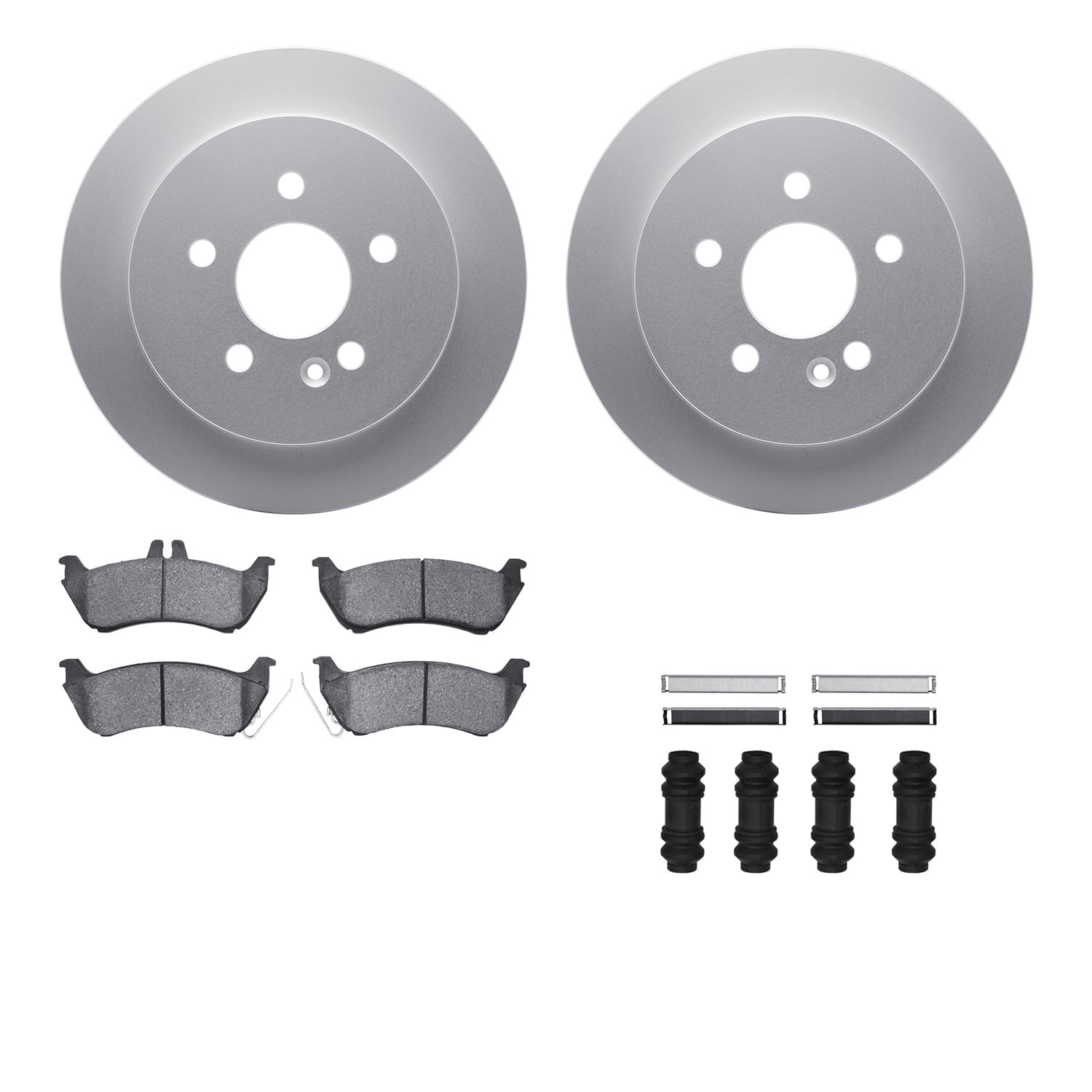 Dynamic Friction Company Rear Geospec Brake Rotors with 5000 Advanced Brake Pads includes Hardware 4512-63208