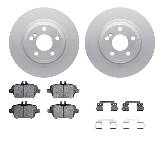 Dynamic Friction Company Rear Geospec Brake Rotors with 5000 Advanced Brake Pads includes Hardware 4512-63241