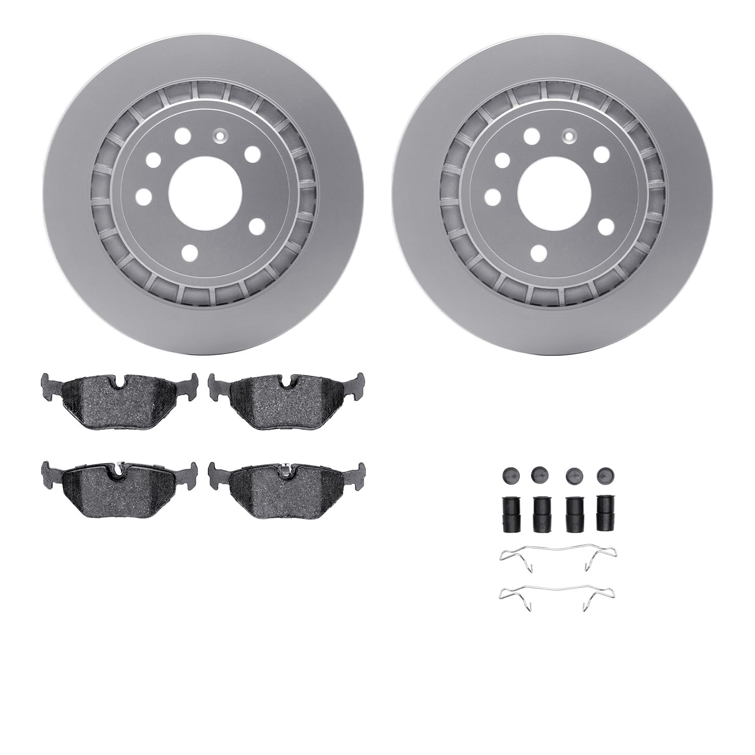 Dynamic Friction Company Rear Geospec Brake Rotors with 5000 Advanced Brake Pads includes Hardware 4512-65035