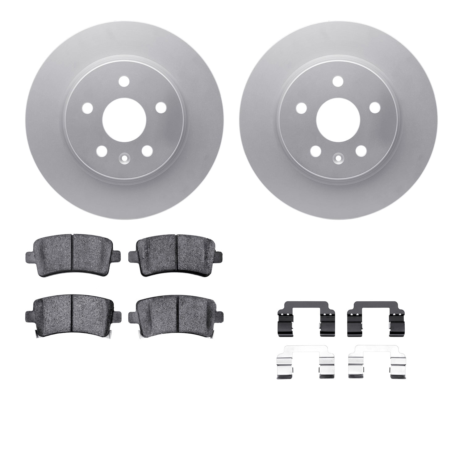 Dynamic Friction Company Rear Geospec Brake Rotors with 5000 Advanced Brake Pads includes Hardware 4512-65050