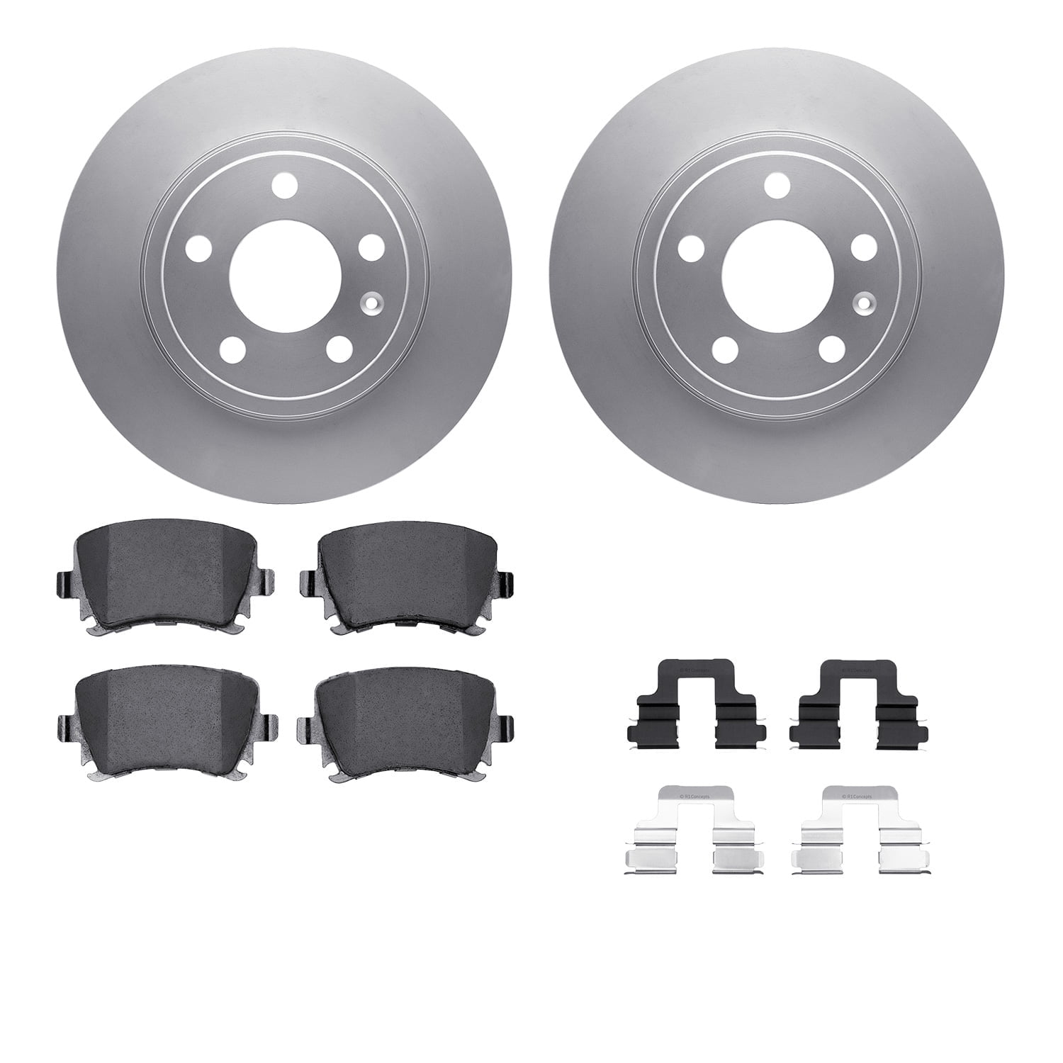 Dynamic Friction Company Rear Geospec Brake Rotors with 5000 Advanced Brake Pads includes Hardware 4512-73110