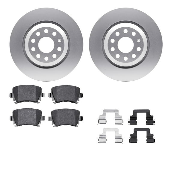 Dynamic Friction Company Rear Geospec Brake Rotors with 5000 Advanced Brake Pads includes Hardware 4512-74122