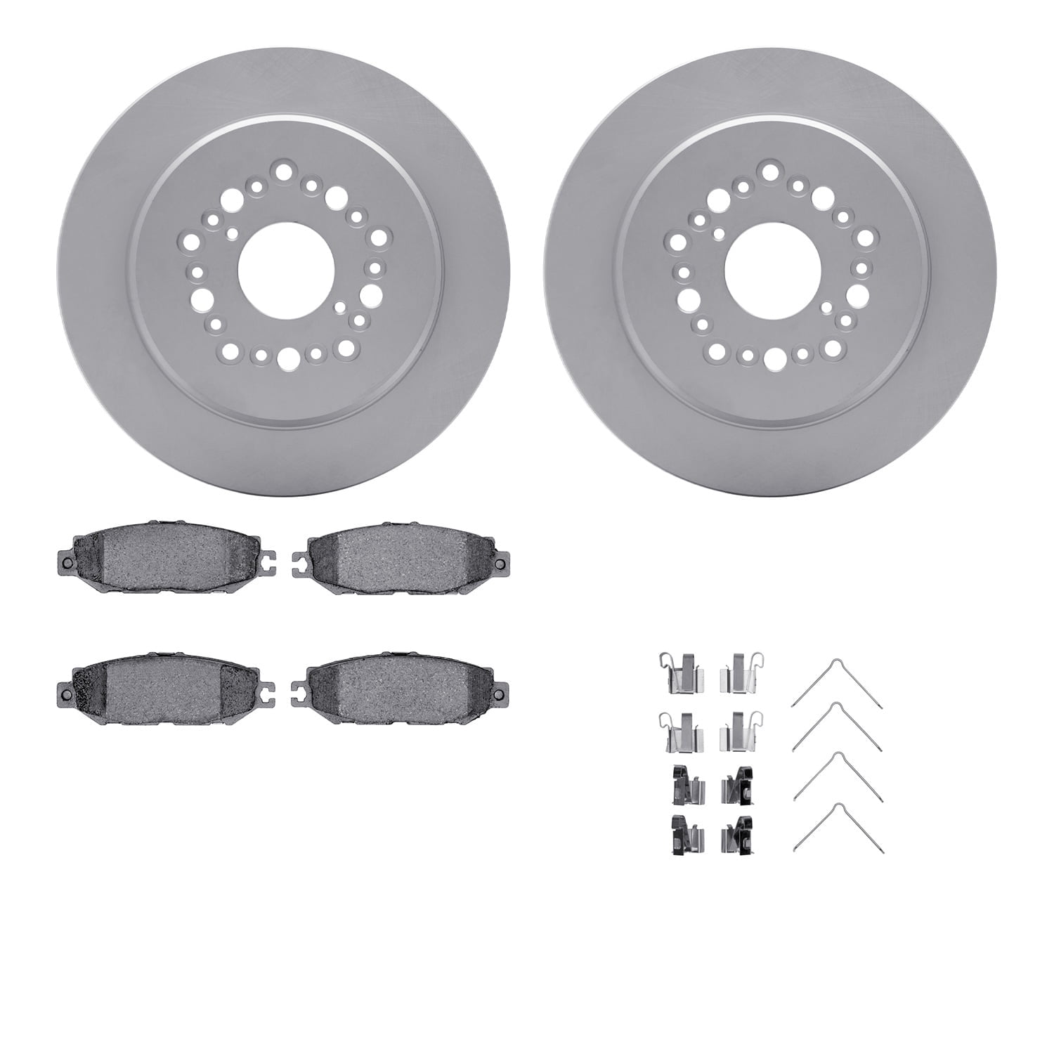 Dynamic Friction Company Rear Geospec Brake Rotors with 5000 Advanced Brake Pads includes Hardware 4512-75041