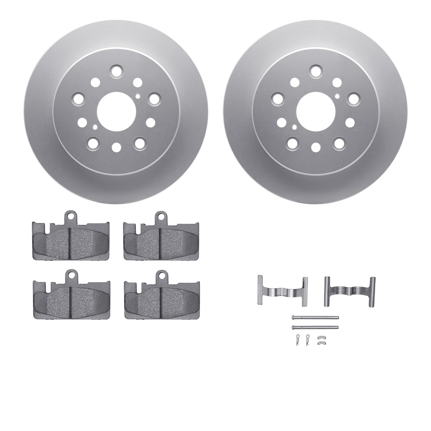 Dynamic Friction Company Rear Geospec Brake Rotors with 5000 Advanced Brake Pads includes Hardware 4512-75045
