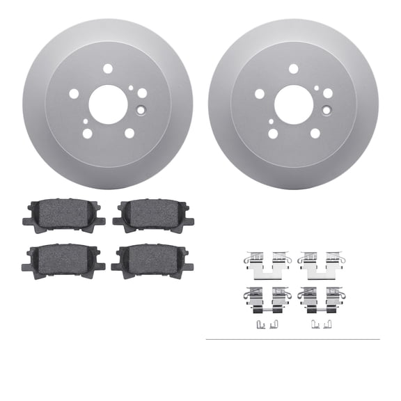 Dynamic Friction Company Rear Geospec Brake Rotors with 5000 Advanced Brake Pads includes Hardware 4512-76175