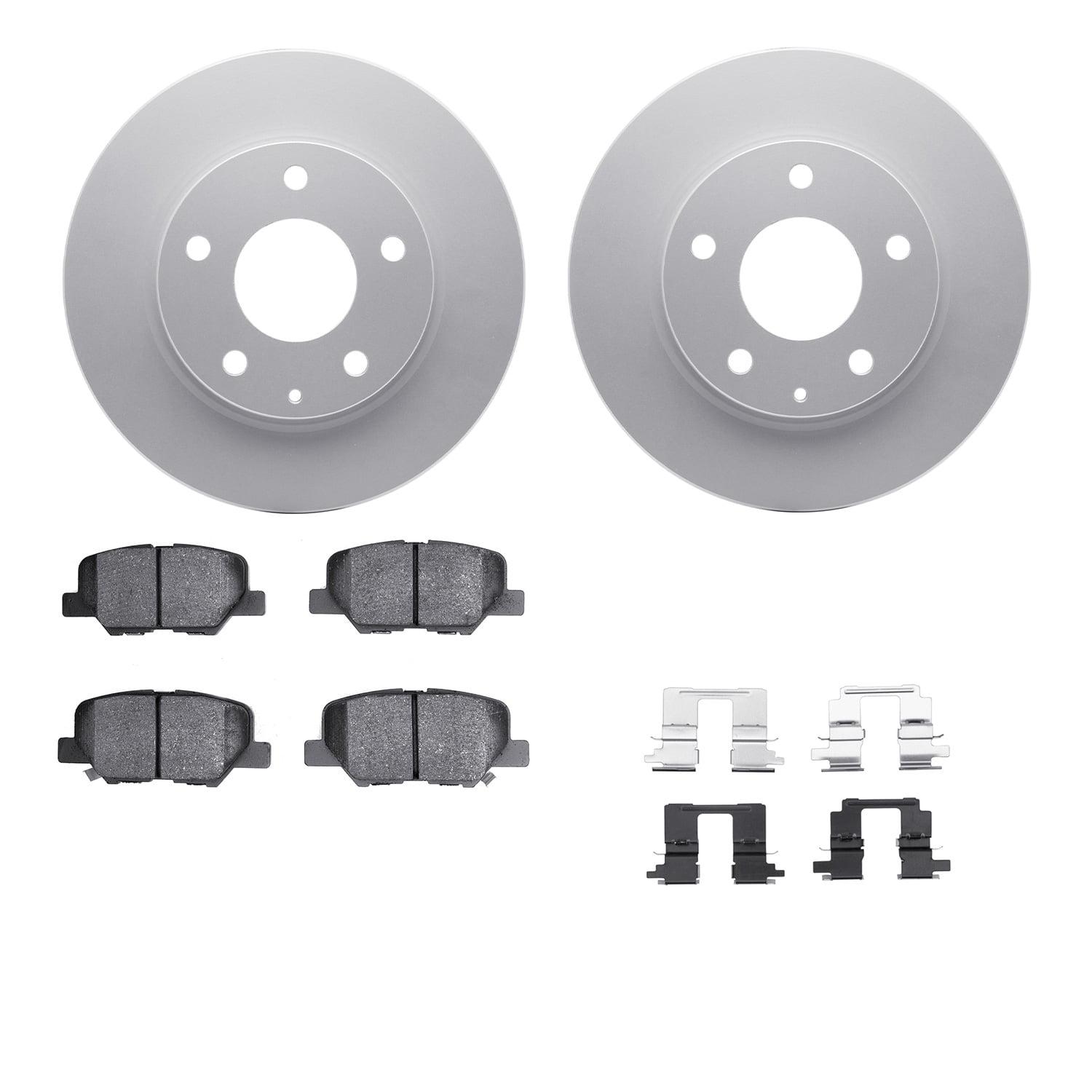 Dynamic Friction Company Rear Geospec Brake Rotors with 5000 Advanced Brake Pads includes Hardware 4512-80076