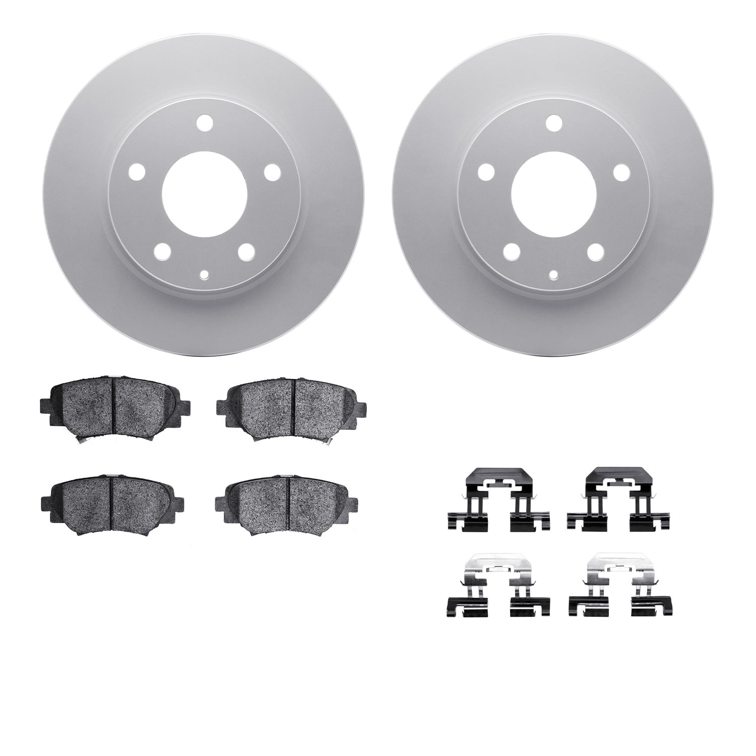 Dynamic Friction Company Rear Geospec Brake Rotors with 5000 Advanced Brake Pads includes Hardware 4512-80077