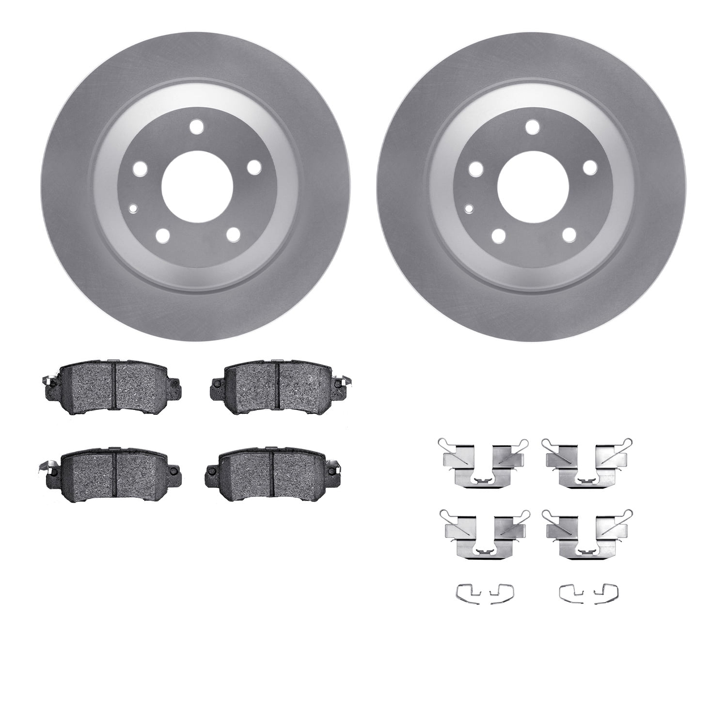 Dynamic Friction Company Rear Geospec Brake Rotors with 5000 Advanced Brake Pads includes Hardware 4512-80097